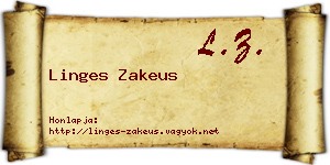Linges Zakeus névjegykártya